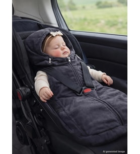 Ubeybi 4 Mevsim Bebek Arabası ve Ana Kucağı %100 Pamuklu Tulum (Footmuff) 0-12 Ay - Gri