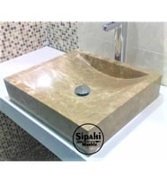 Sipahi Marble Light Emperador İçi Yay Kare Lavabo