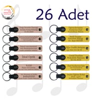 Pudra & Sarı, 26’lı Set, Yaratıcı Çizim Atölyesine Hatıra, İsim Yazılabilen Deri Anahtarlık