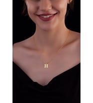 24 Ayar Has Altın Kaplama Harf Gümüş Kolye