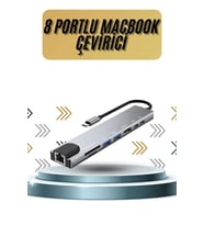 8 Portlu Macbook Çevirici Type C Hub Sd Tf Usb Çoğaltıcı Ethernet