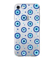PrintiFy Apple  iPhone SE 3 2022 ile Uyumlu 1mm Slim Fit Nazar Boncuğu 1 Baskılı Şeffaf  Kılıf