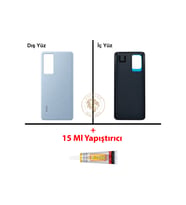 Redmi K60 Açık Mavi Arka Pil Kapağı Batarya Kapağı Lazer Kesim Back Cover