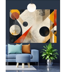 Geometrik Desen Soyut Sanat Dekoratif Kanvas - Mdf Ahşap Tablo