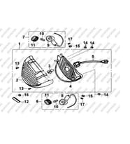 Mondial 125-150Rr Arka Sinyal Sol Komple Orj