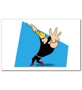 Cakatabloo Johnny Bravo Mavi Arkaplan MDF Tablo