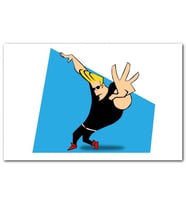 Cakatabloo Johnny Bravo Mavi Arkaplan MDF Tablo