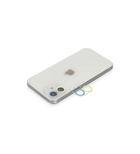 Apple iPhone 12 Mini Renkli Kamera Lens Koruma Cam - Sarı-Mavi