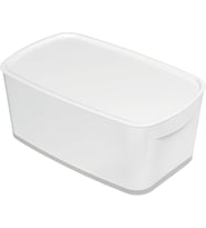 A5 MyBox Kapaklı Küçük Saklama Kutusu, 5 L, Parlak Görünüm, Plastik, Beyaz/Gri, 52191001