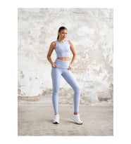 Toledo Neon Mavi Beli Drapeli Spor Tayt