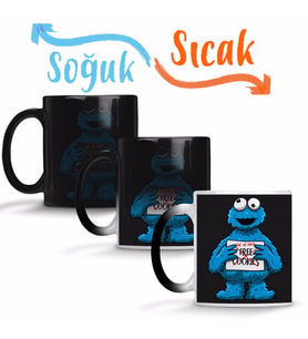 Monster Cookies Cookie Kurabiye Canavarı Sihirli Kupa Bardak Porselen