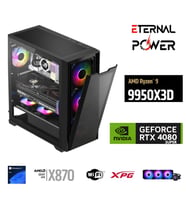 ETERNAL POWER  RYZEN 9 9950X3D 64GB DDR5 1TB M.2  RTX 4080 SUPER X870 WIFI 1000W 360M (Siyah)