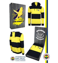 Fenerbahçe Orijinal Lisanslı Sarı Lacivert Kapüşonlu Sweat Ahşap Kutulu (Sarı-Lacivert)