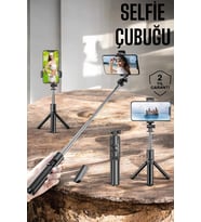 Kumandalı Tripod Telefon Tutucu Selfie Çubuğu 360 Derece Dönebilen
