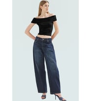 Kısa Kollu Fitted Bluz Carmen Yaka Viskoz Ribana Kumaş Günlük Kullanım İçin Konforlu Kesim
