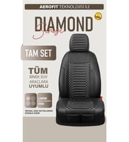 Seat Cordoba Uyumlu Lüx Deri Oto Koltuk Kılıfı Ön Arka Takım DIAMOND Serisi SİYAH BEYAZ