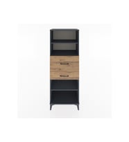 Hyperion Dolap 3 Raflı 2 Çekmeceli 60x44x163 Antrasit-Çam