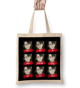 Levi Ackerman face moods Bez Çanta Uzun Saplı