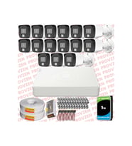 Provzen Hikvision 15 Kamera Hibrit ColorVu Full HD Güvenlik Kamera Olay Anında bildirim
