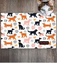 Monnhein Pet Mat – Kişiselleştirilebilir Kaymaz Mama Altlığı, 50x35 cm