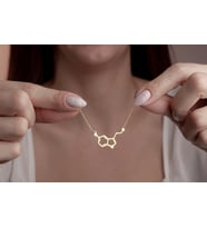 Serotonin Kolye, Gümüş Bayan Kolye, Kimya Kolye, Zarif Takılar