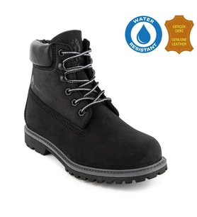 Hush Puppies Empresa 725039 Gerçek Deri, Anatomik, WaterResist Kadın Bot Siyah