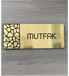 Metalik Gold Seri Mutfak Yönlendirme Tabelası