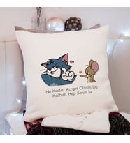 Tom & Jerry ( Kalbim Hep Seninle ) Tasarımlı Yastık