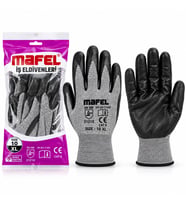 12 ADET ZEBRA GRİ SİYAH NO 10 XL NİTRİL İŞÇİ ELDİVEN POŞETLİ AMBALAJ KESİLME DİRENÇ