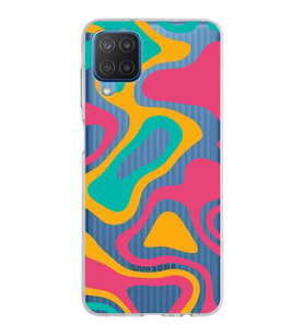 Samsung Galaxy M12 Kapak Renkli Desen Tasarımlı Şeffaf Silikon Kılıf