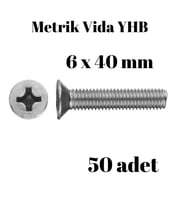 Metrik Vida Civata Yhb 6x40 mm 50 Adet Yıldız