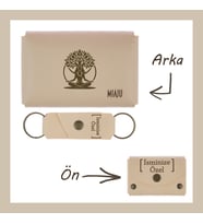 Pudra Renk, Hayat Ağacı Desenli, İsme Özel Cüzdan Ve Anahtarlık Set, Ona Çok Özel, Unutulmaz Hediye