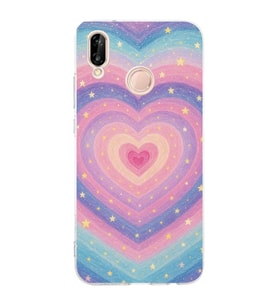 Huawei P20 Lite Uyumlu Baskılı Yumuşak Silikon Şeffaf Telefon Kılıfı