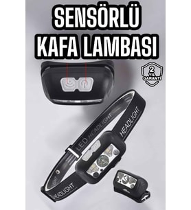 Lexroo Kafa Lambası Kamp Lambası Sensörlü Şarjlı Ayarlanabilir