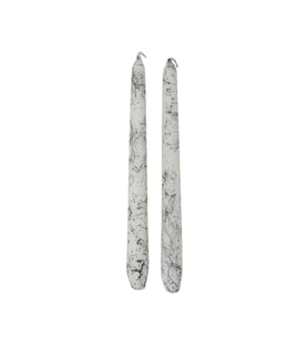 Marble 2'li Beyaz Şamdan Mum
