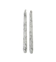 Marble 2'li Beyaz Şamdan Mum