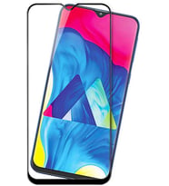 Samsung Galaxy M10S Ekran Koruyucu Full Tam Kaplayan Kavisli Tempered Cam (Siyah)