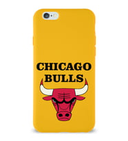 Apple iPhone 6 Plus Uyumlu Lansman Kılıf Chicago Bulls Tasarımlı Altı Kapalı İçi Kadife Kaplı  Kapak (Şeffaf)