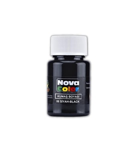 Siyah Kumaş Boyası Tişört Çanta Tekstil Boyası 30 ml 1 Adet Nova Color Kumaş Boyası Siyah 1 Adet