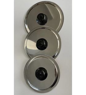 Paslanmaz Çelik Balık Tava Kapağı 34-32-30cm Kulplu 3'lü Set