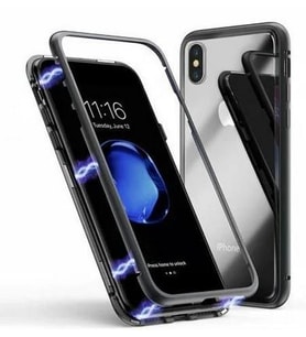 Blogy iPhone X / Xs ile Uyumlu Magnetic Case Kılıf (Siyah)