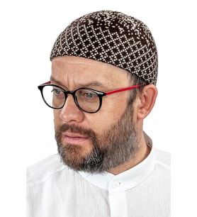 Kışlık Orlon Takke Karyağdı Desenli - Kahverengi