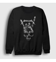 Presmono Unisex Siyah Rock On Metallica Sweatshirt 67661tt
