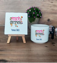Felsefe Öğretmeni Hediye Seti Kupa Bardak T Kulplu ve Dekoratif Taş Öğretmenler Günü hediyesi (Model 6)