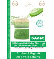 Özel %100 Doğal Koku Yüz Cilt Beyazlatıcı Organik Nemlendirici Kabak Lifli Aloe Vera Sabunu 3 Adet