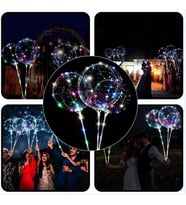3 Fonksiyonlu Balonlu Led - Işıklı Balon Fonksiyonlu Saplı Şeffaf Işıklı Çubuklu Balon (Karışık)