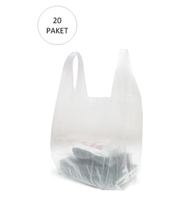 Şeffaf Atlet Poşet Küçük Boy 24x43 cm 20 Paket Takriben 6.000 Adet