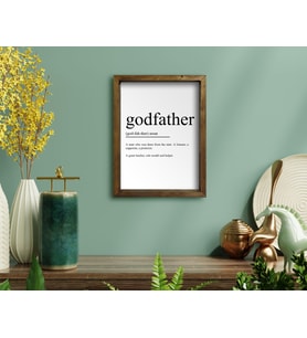 BK Home Godfather Baba Tasarımlı Doğal Masif Ahşap Çerçeveli Tablo-6