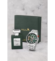 Polo Air Spor Kasa Erkek Kol Saati Ve 55 ml Parfüm Seti Gümüş Yeşil Kırmızı Turuncu Renk ST-5028E3