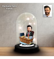 KİŞİYE ÖZEL MEMUR TASARIM IŞIKLI KARİKATÜR FANUS BİBLO FN156